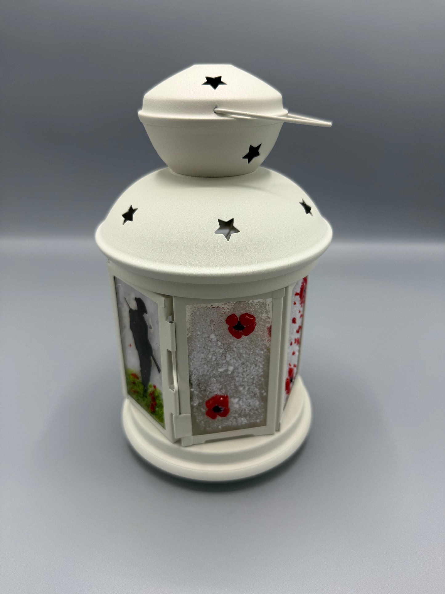 Poppy Lantern featuring silhouette soldier