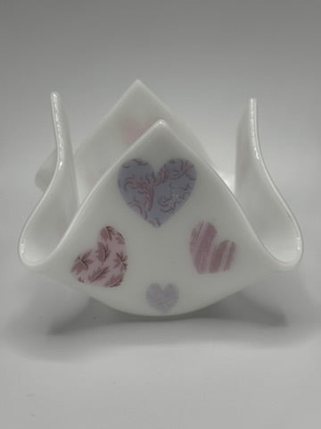 Heart Tealight Holder Fused Glass A