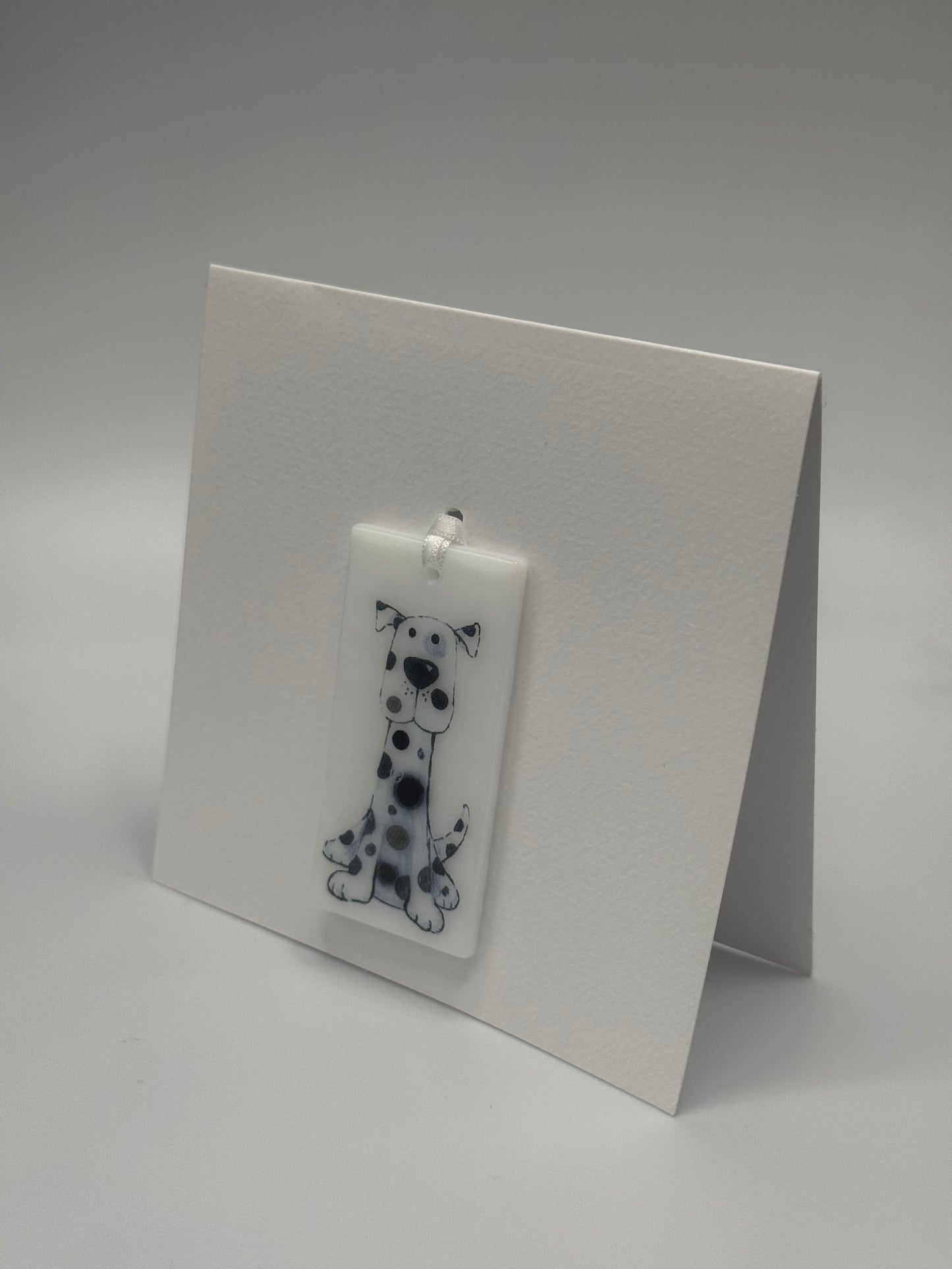 Card with a glass Dog Hanging Decoration Gift B