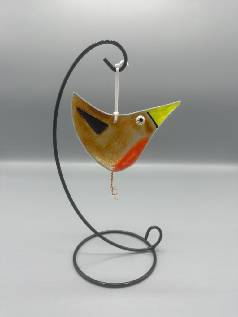 Robin Bird Fused Glass