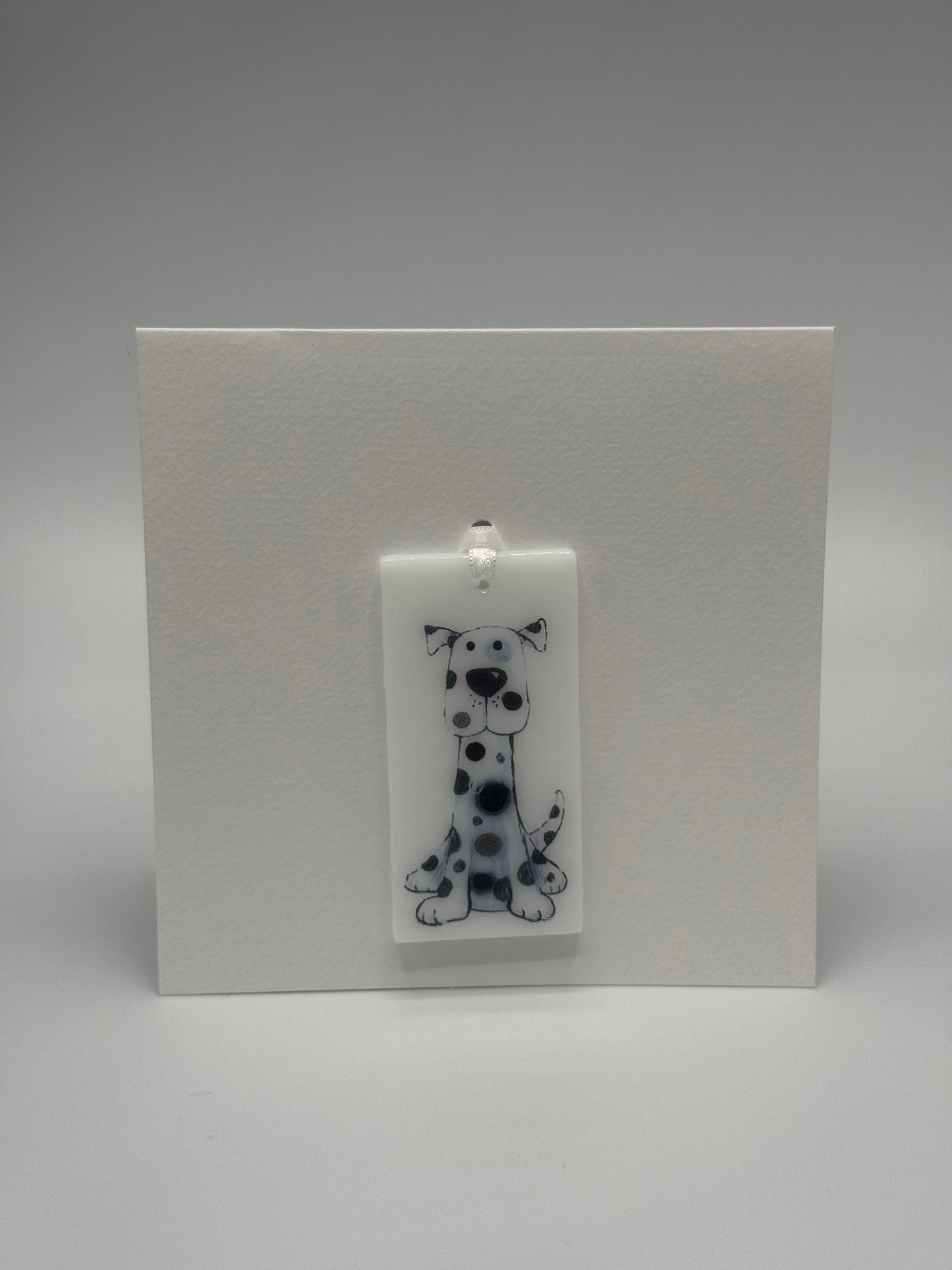 Card with a glass Dog Hanging Decoration Gift B