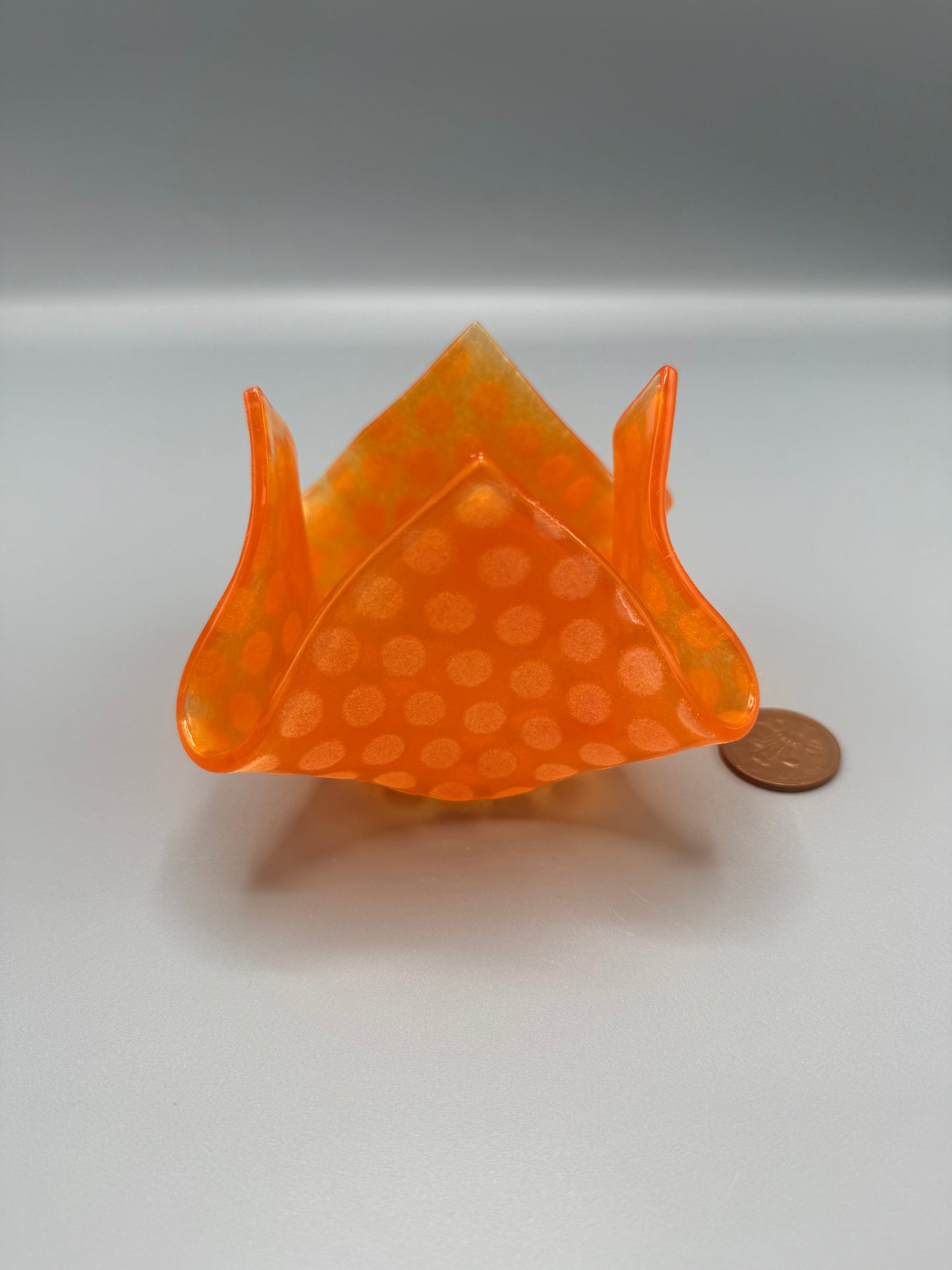 Orange Spotty Tactile Tealight Holder