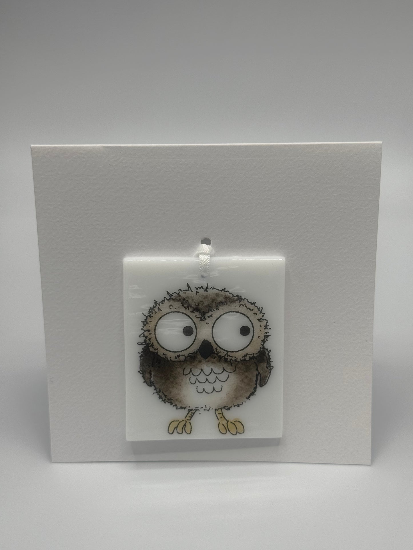 Card with a glass Owl Hanging Decoration Gift