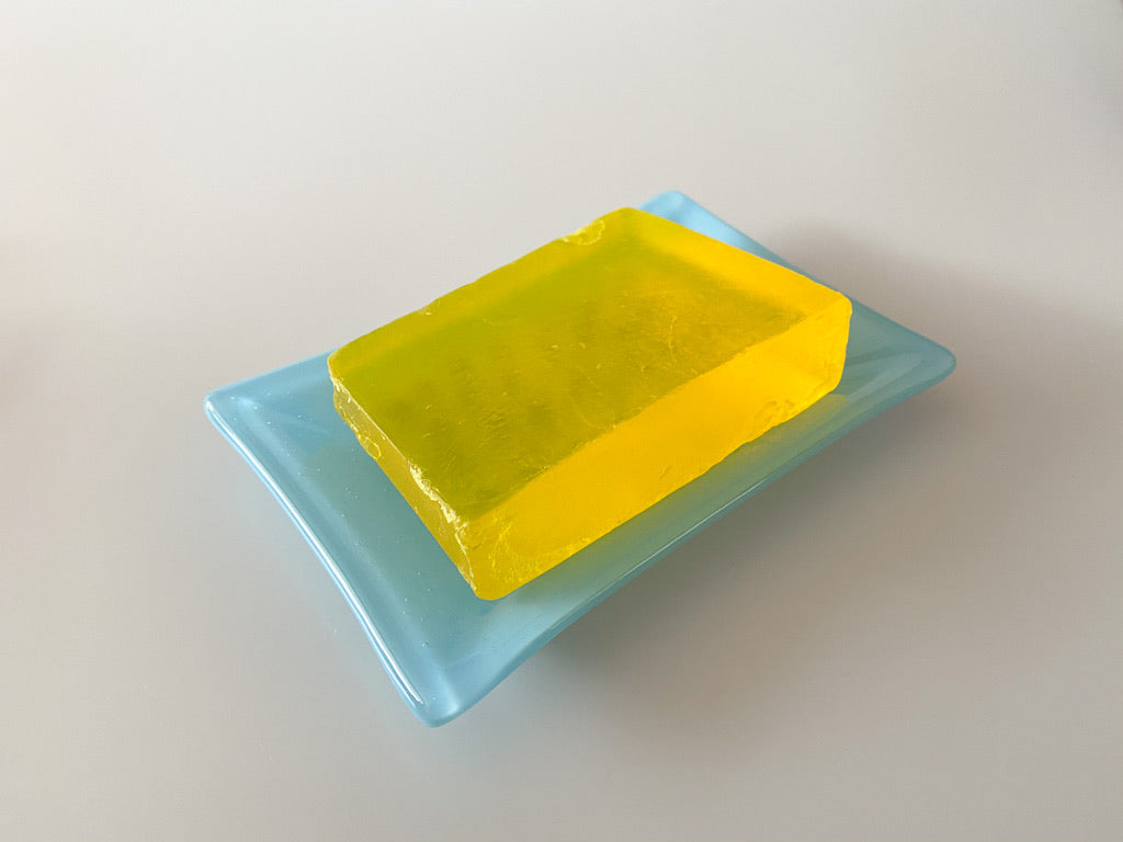 Soap Dish Light Blue Fused Glass