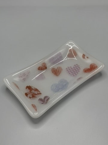 Heart Soap Dish Fused Glass Small