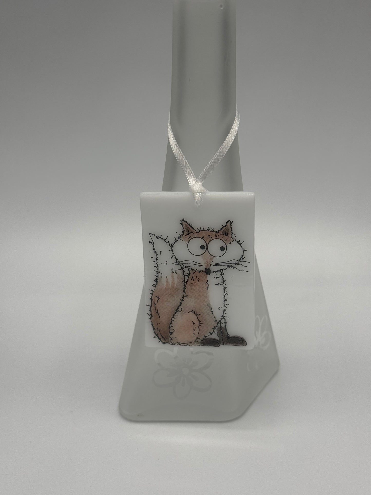 Card with a glass Fox Hanging Decoration Gift