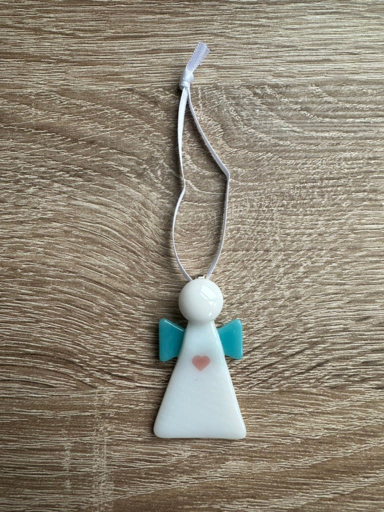 Angel thinking of you glass token
