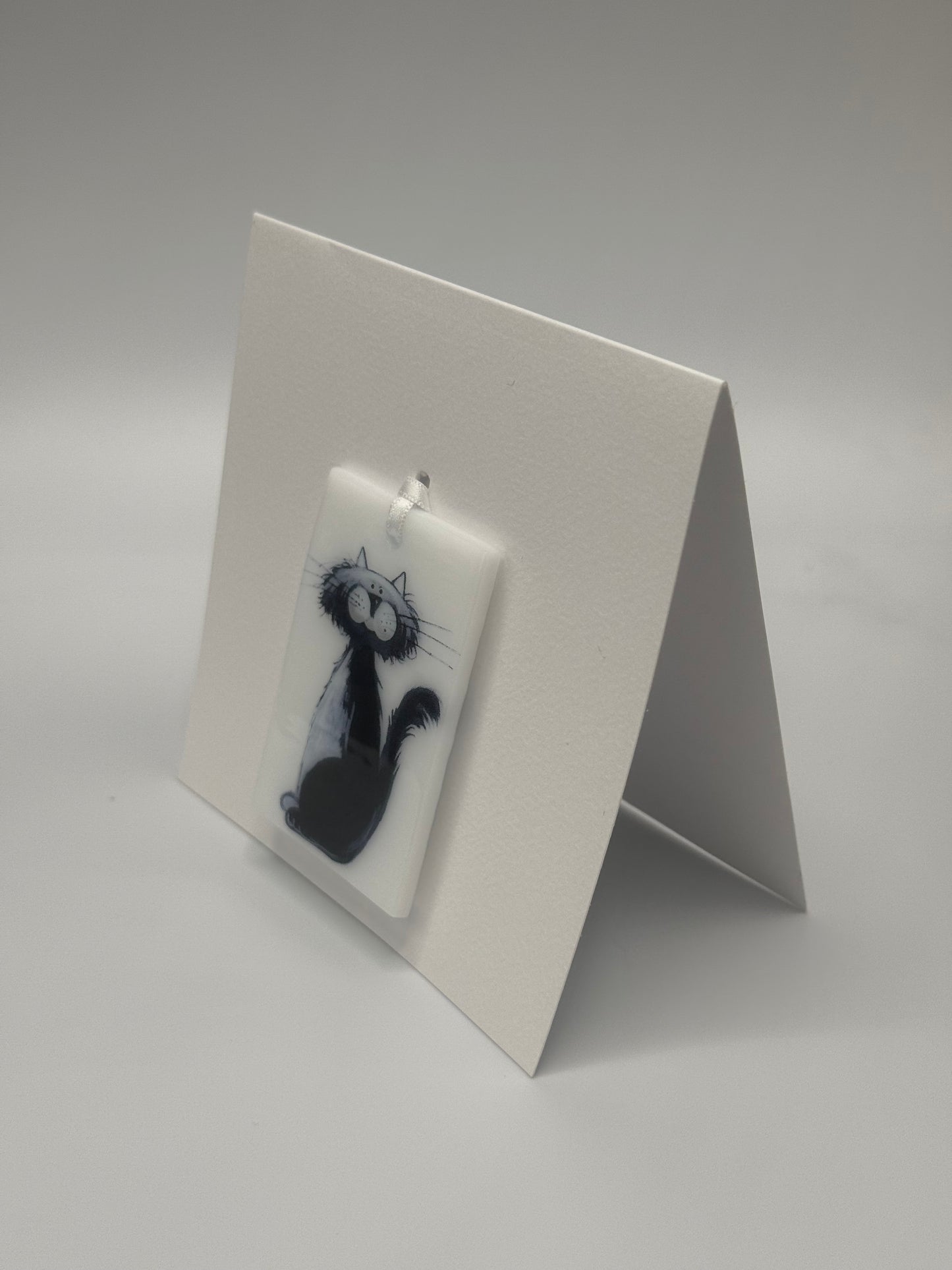 Card with a glass Cat Hanging Decoration Gift B
