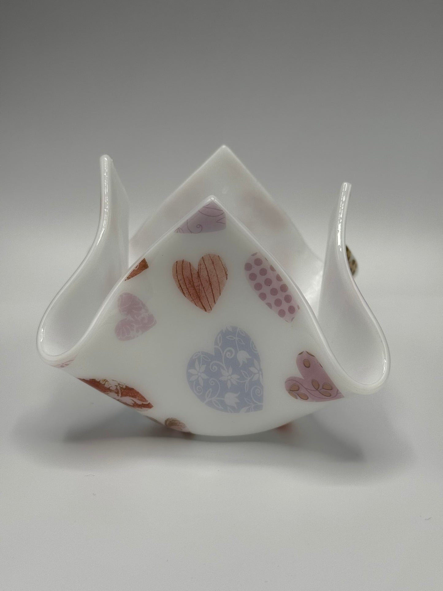 Heart Tealight Holder Fused Glass B