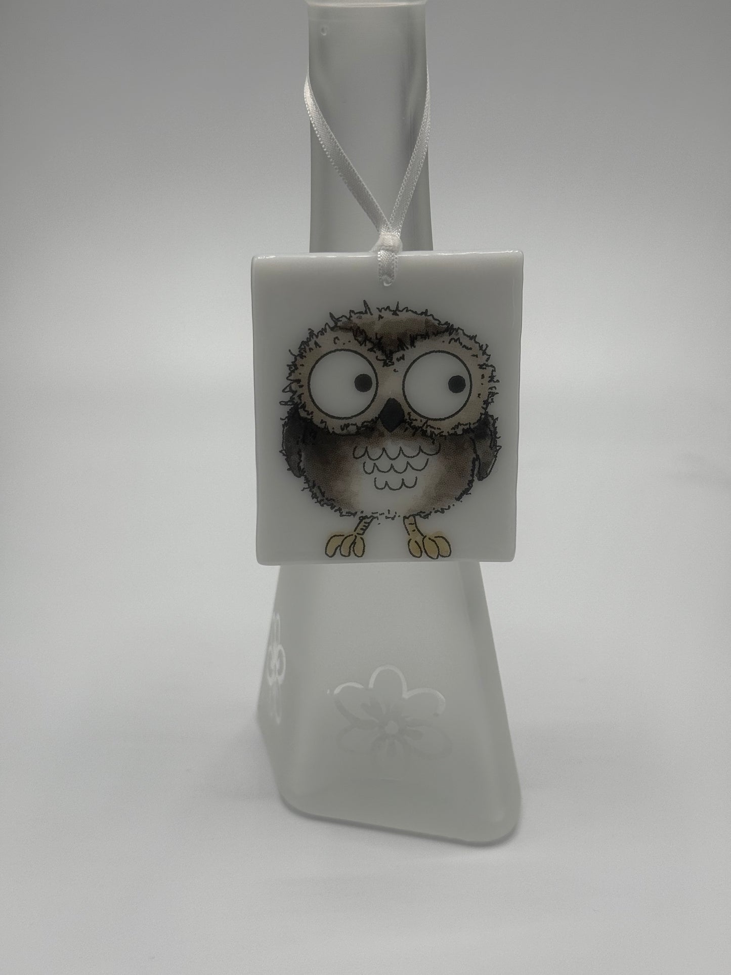 Card with a glass Owl Hanging Decoration Gift