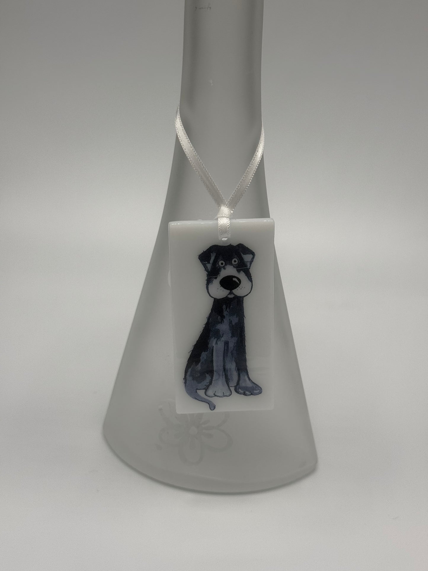 Card with a glass Dog Hanging Decoration Gift A