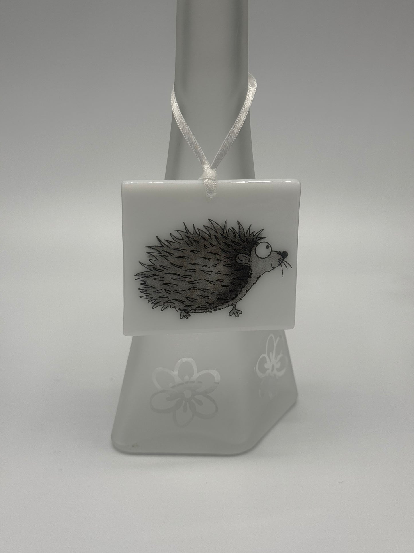 Card with a glass Hedgehog Hanging Decoration Gift