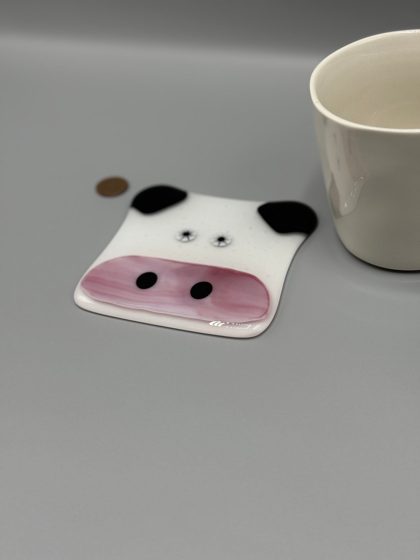 Cow Fused Glass Coaster