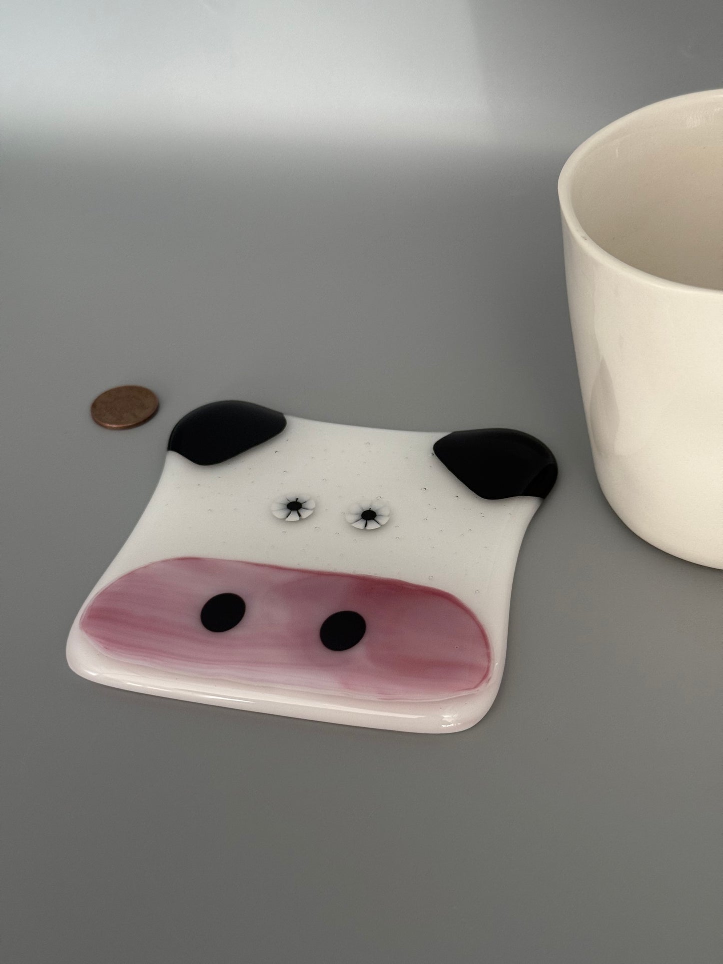 Cow Fused Glass Coaster
