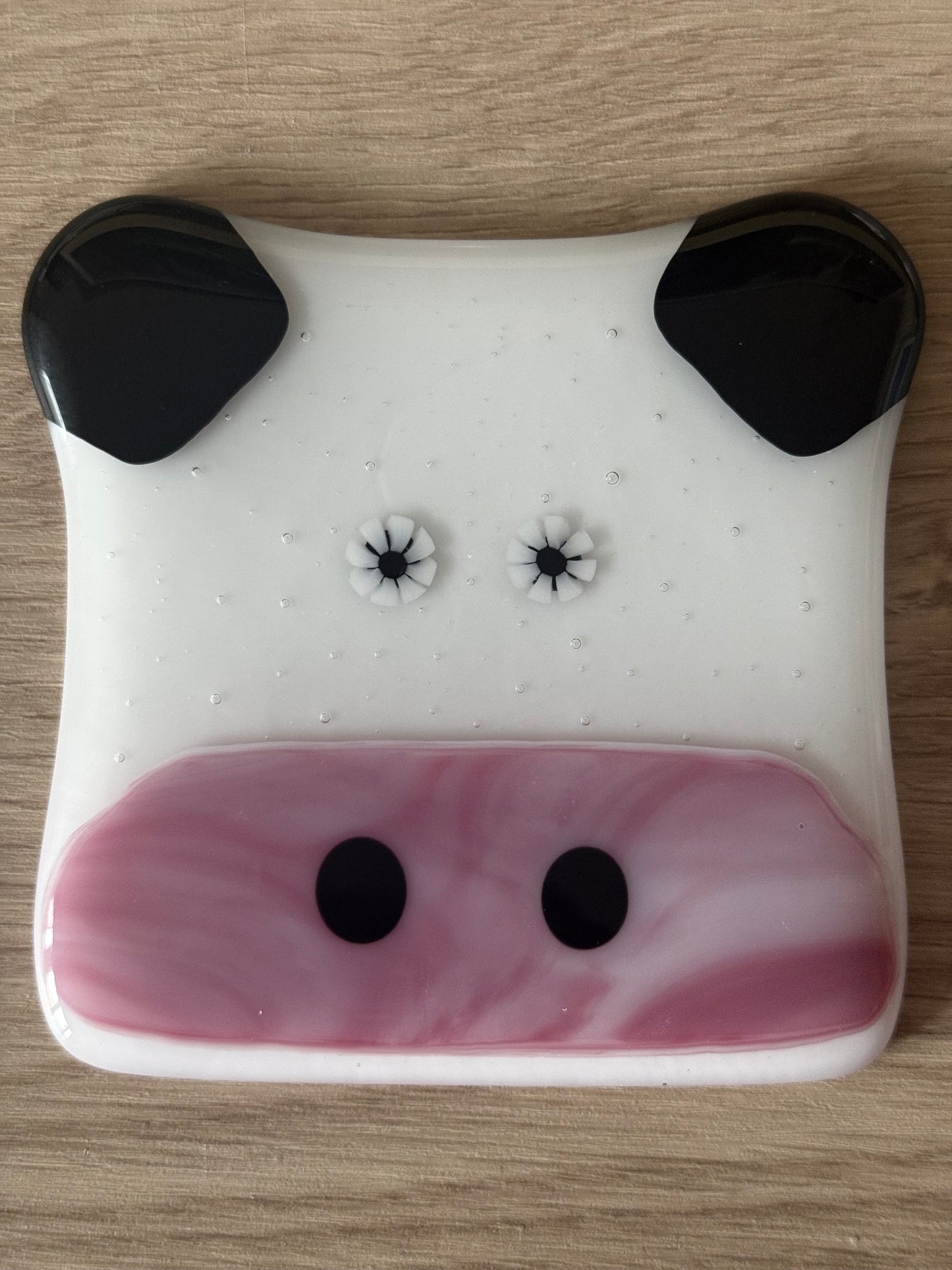 Cow Fused Glass Coaster