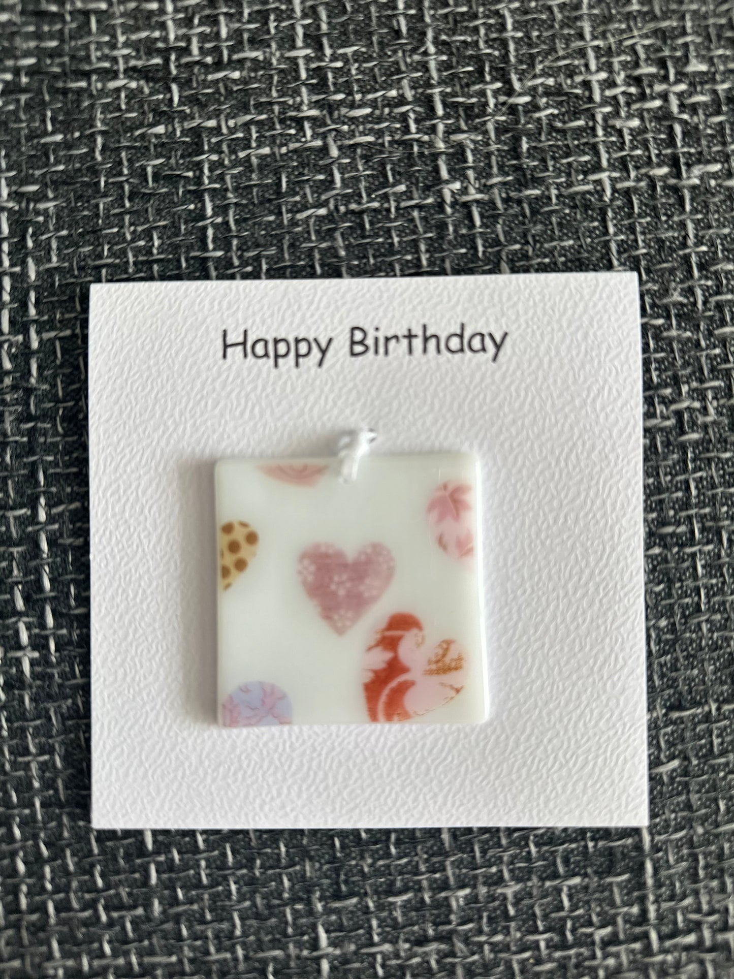 Card with a glass Rabbit Hanging Decoration Gift