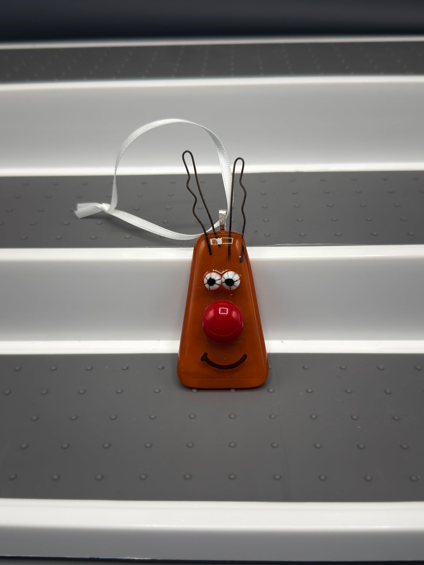 Rudolph Fused Glass Hanging decoration