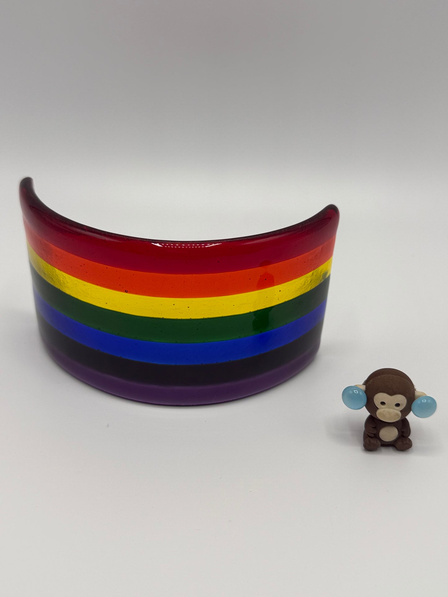 Rainbow Curve vibrant colour dynamic energy Translucent Fused Glass