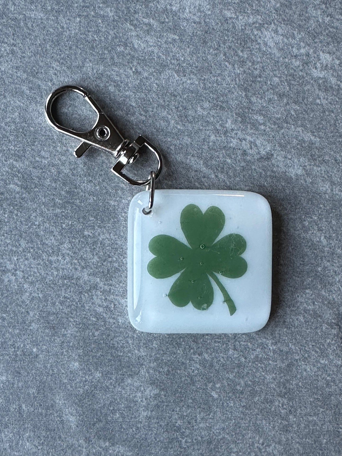 Good Luck Keyring Charm Fused Glass