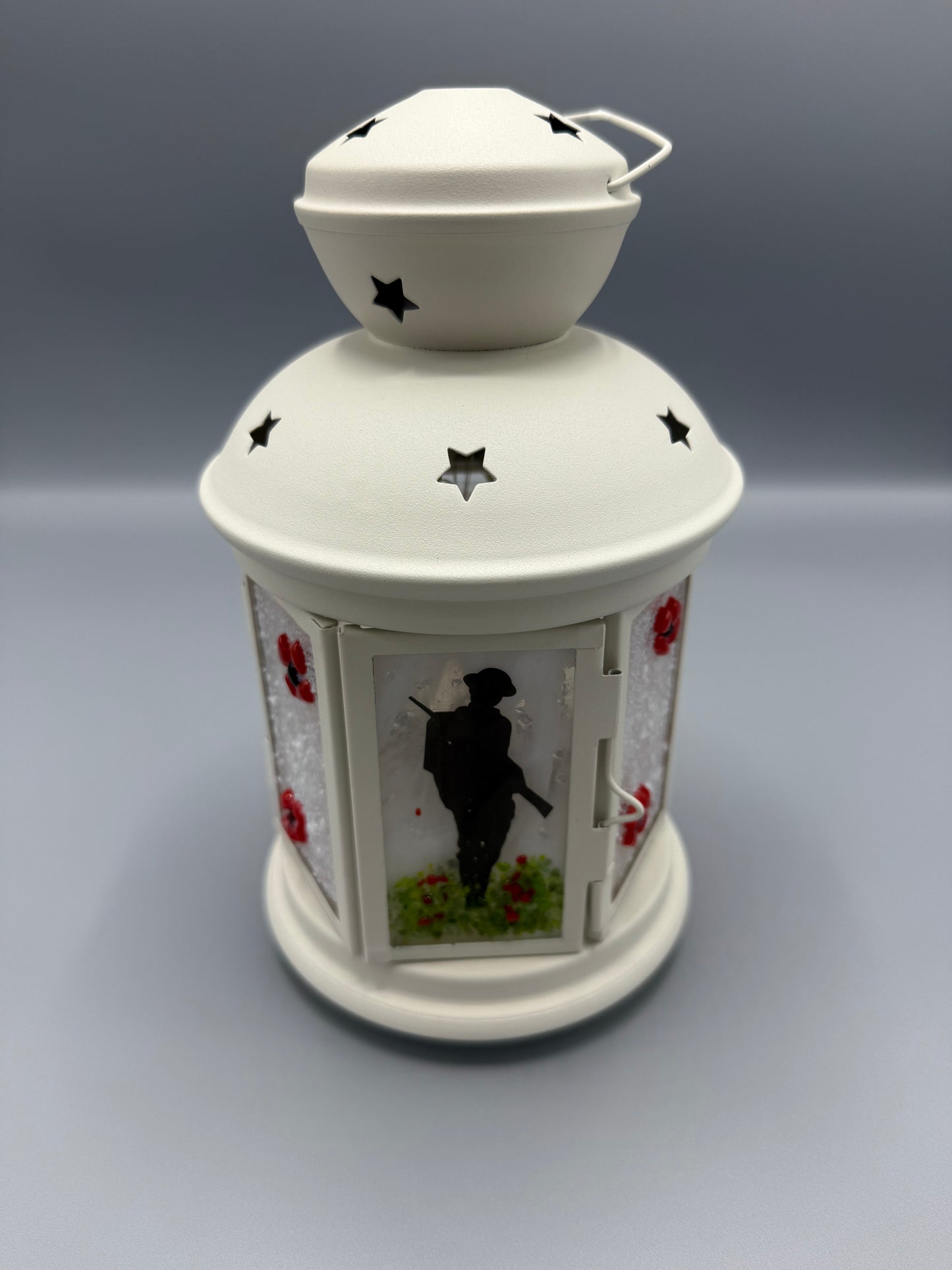Poppy Lantern featuring silhouette soldier