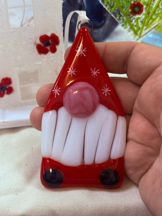 Gonk Fused Glass Christmas decoration
