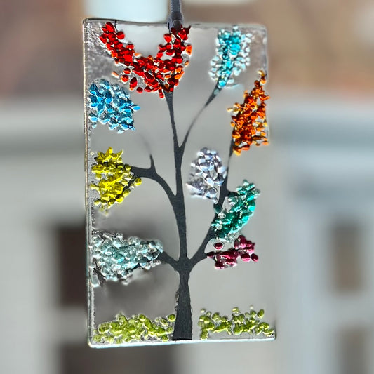 Colourful Tree effect hanging decoration translucent.