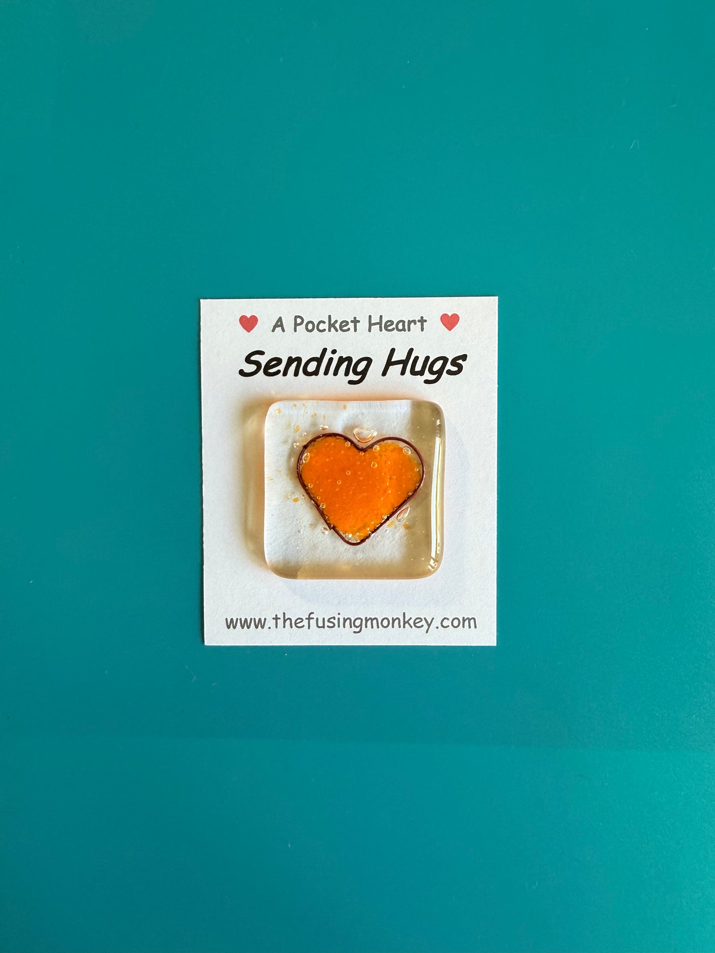 Heart Token Fused Glass