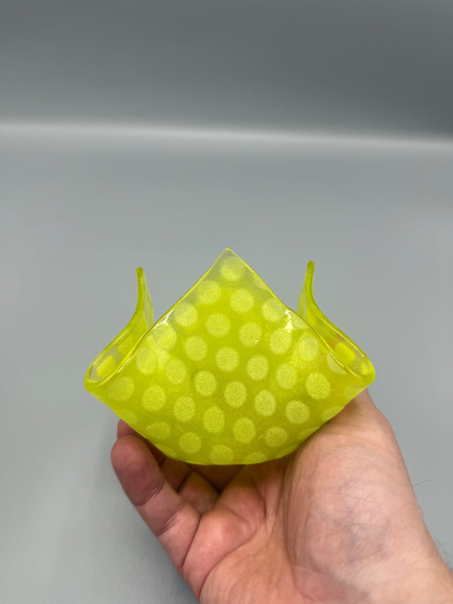 Lime Spotty Tactile Tealight Holder