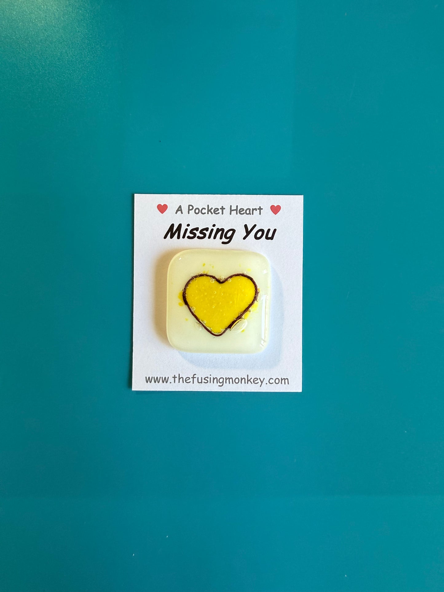 Heart Token Fused Glass