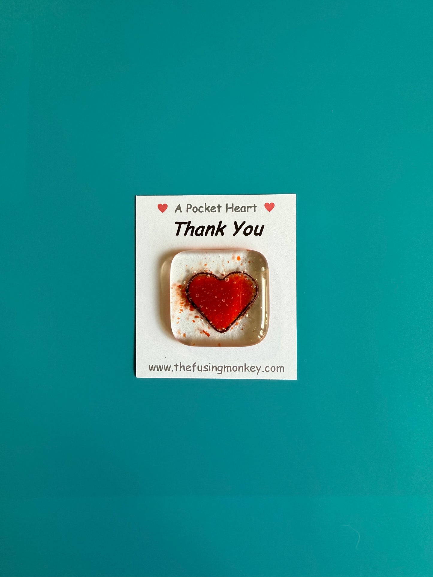 Heart Token Fused Glass