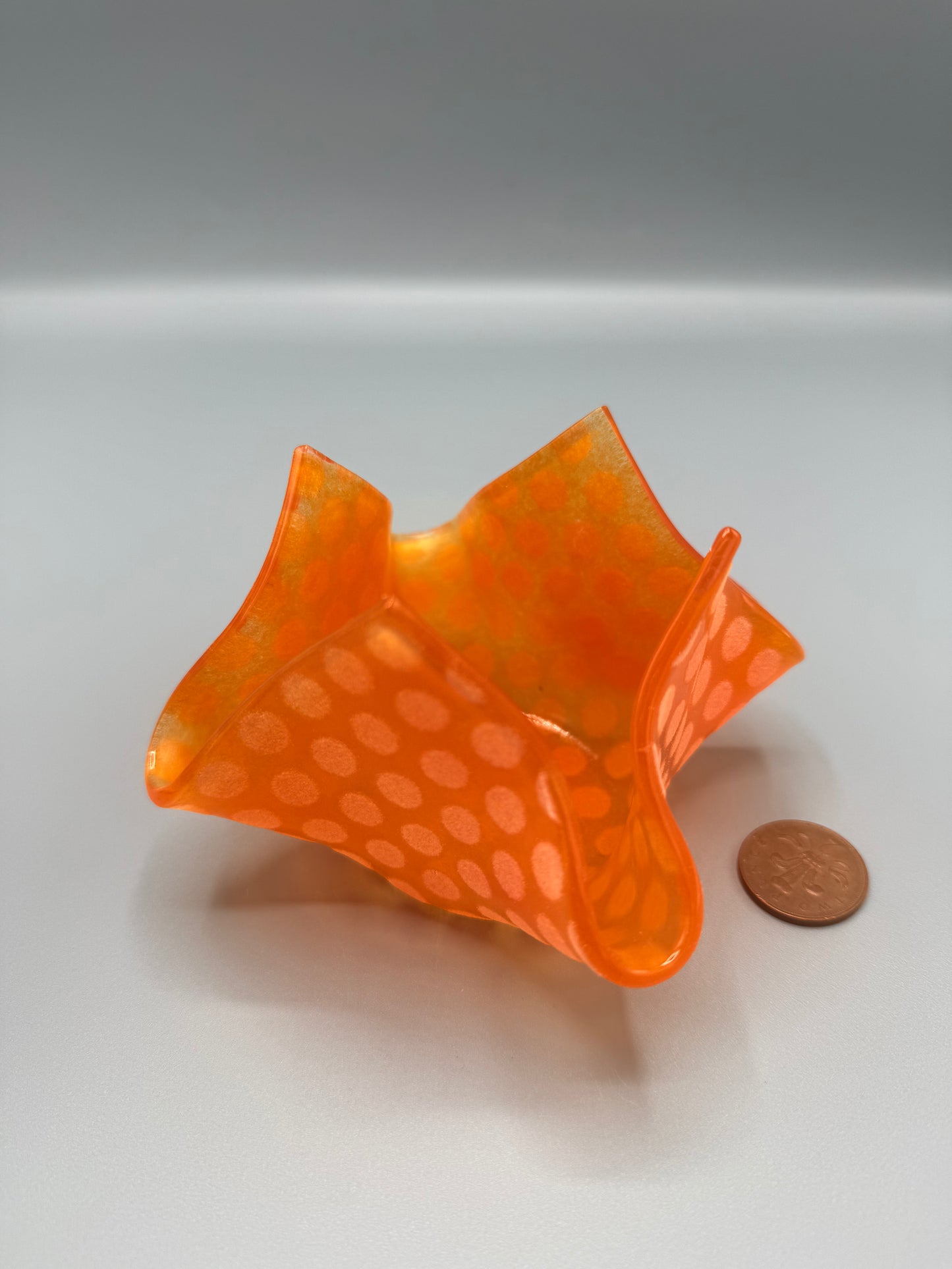 Orange Spotty Tactile Tealight Holder