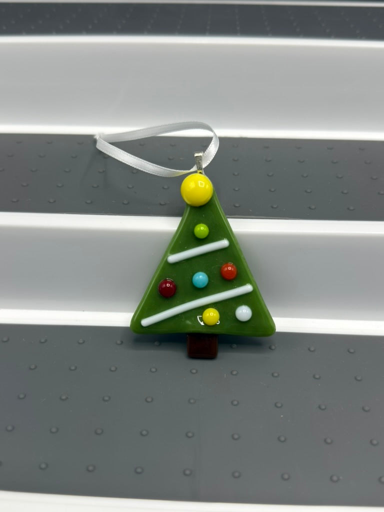 Tactile Christmas Tree Fused Glass