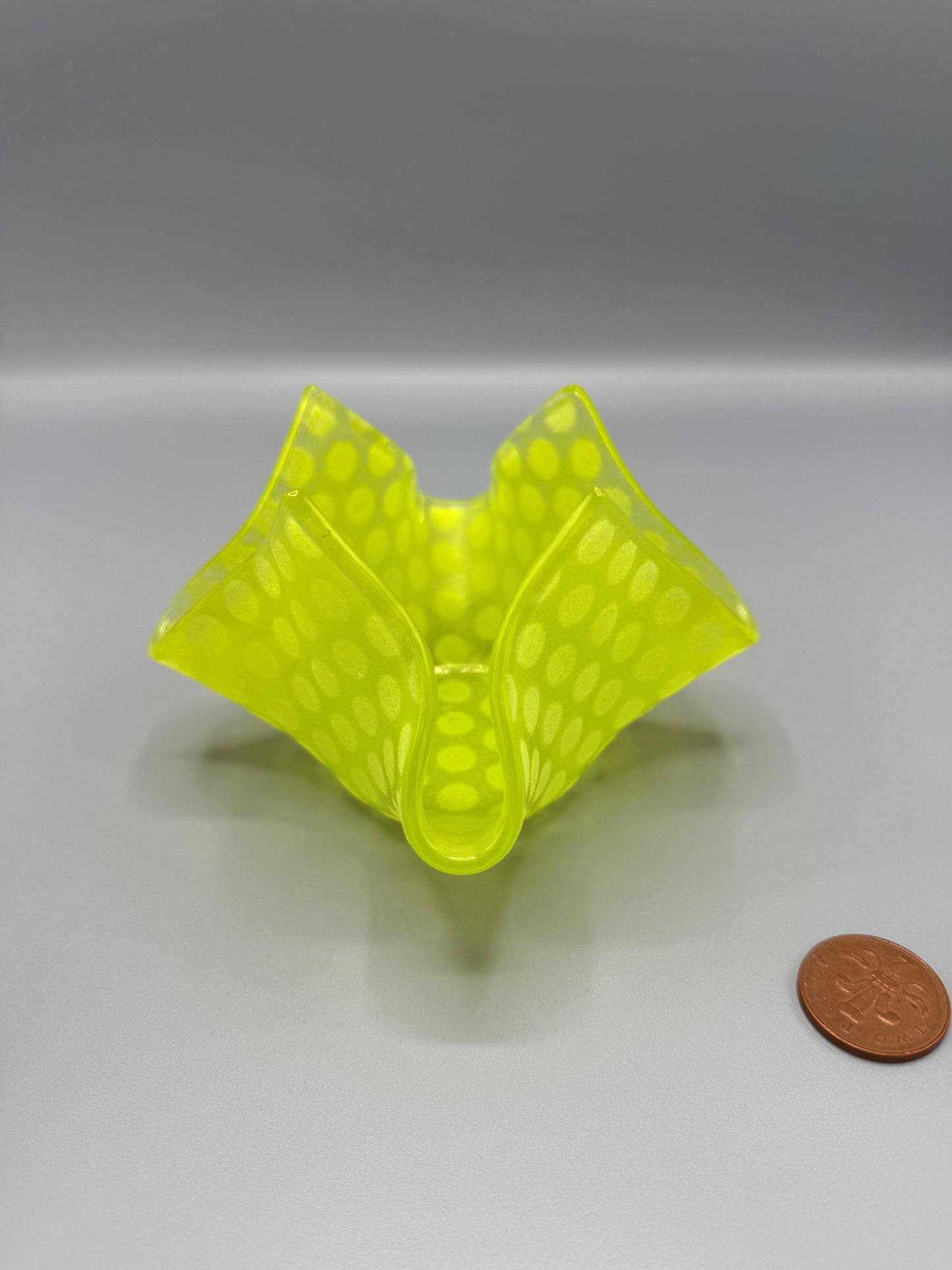 Lime Spotty Tactile Tealight Holder