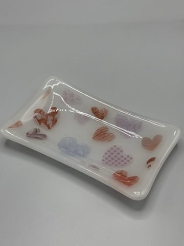 Heart Soap Dish Fused Glass Small