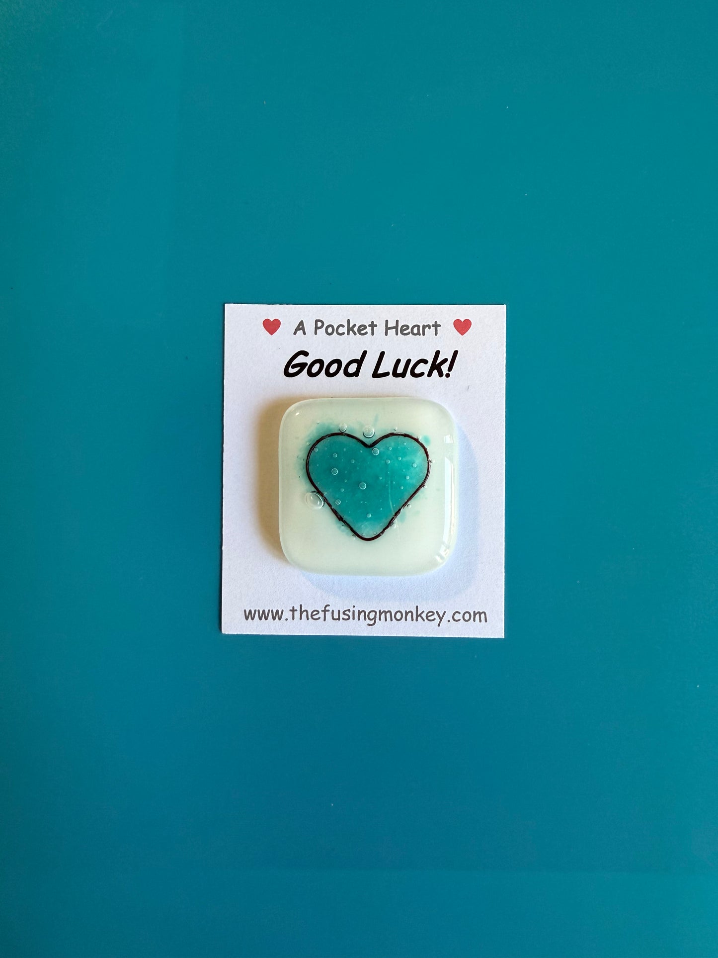 Heart Token Fused Glass