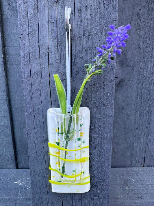 White Yellow Pocket Vase