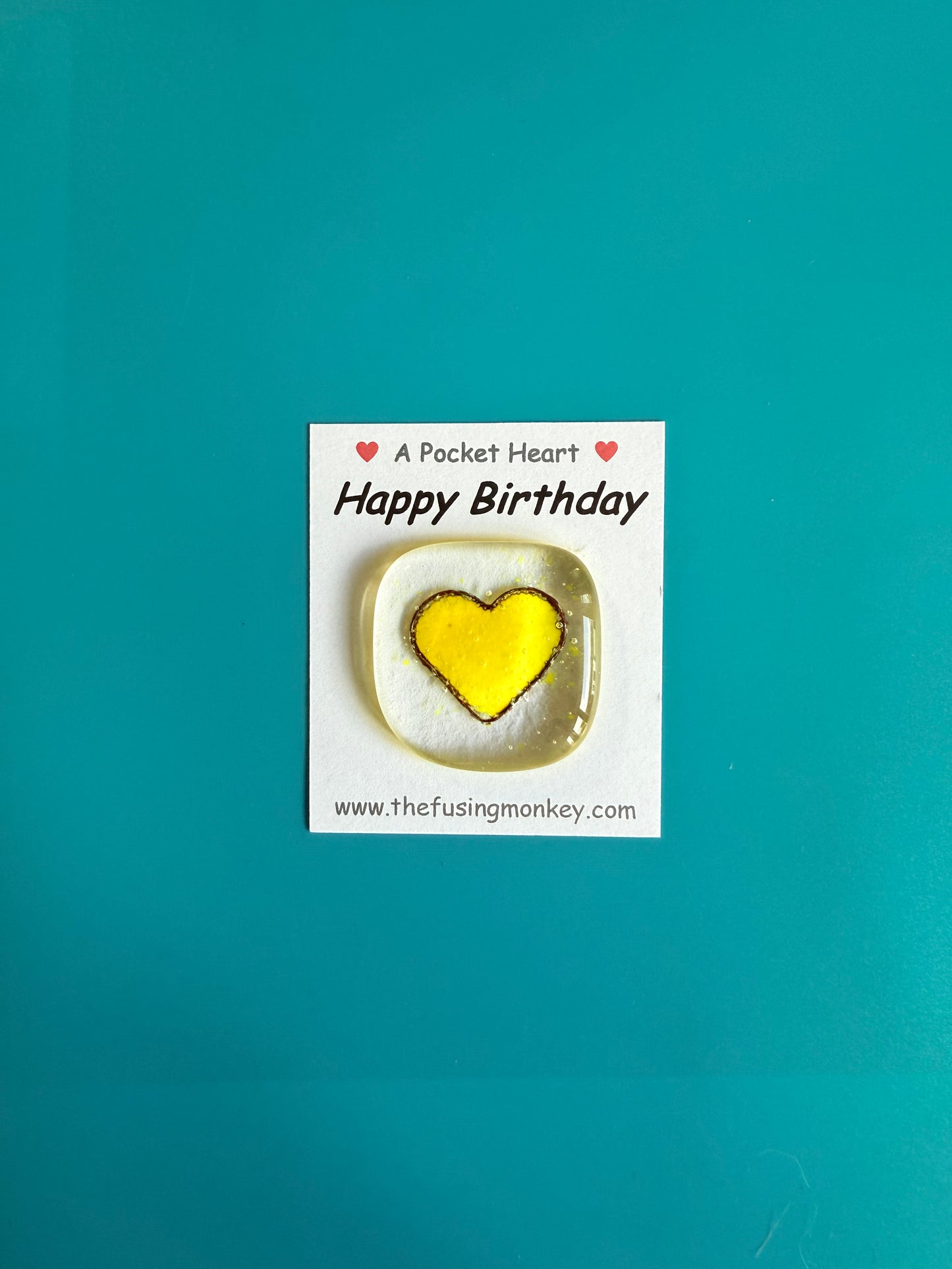 Heart Token Fused Glass