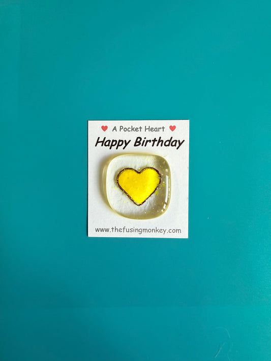 Heart Token Fused Glass
