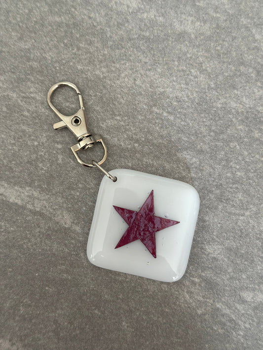 Star Keyring Fused Glass