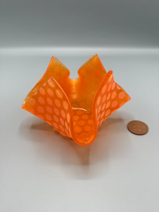Orange Spotty Tactile Tealight Holder