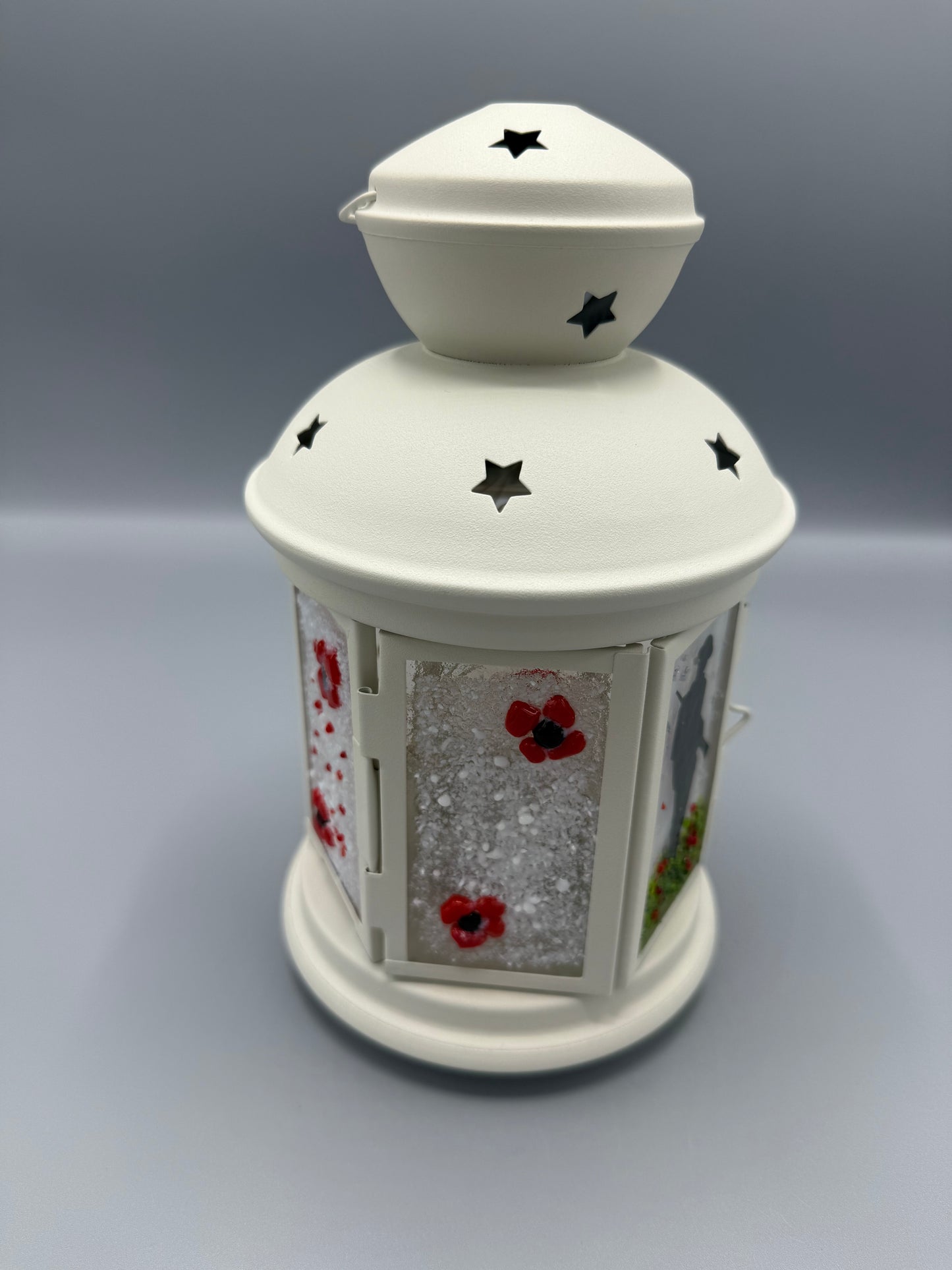Poppy Lantern featuring silhouette soldier