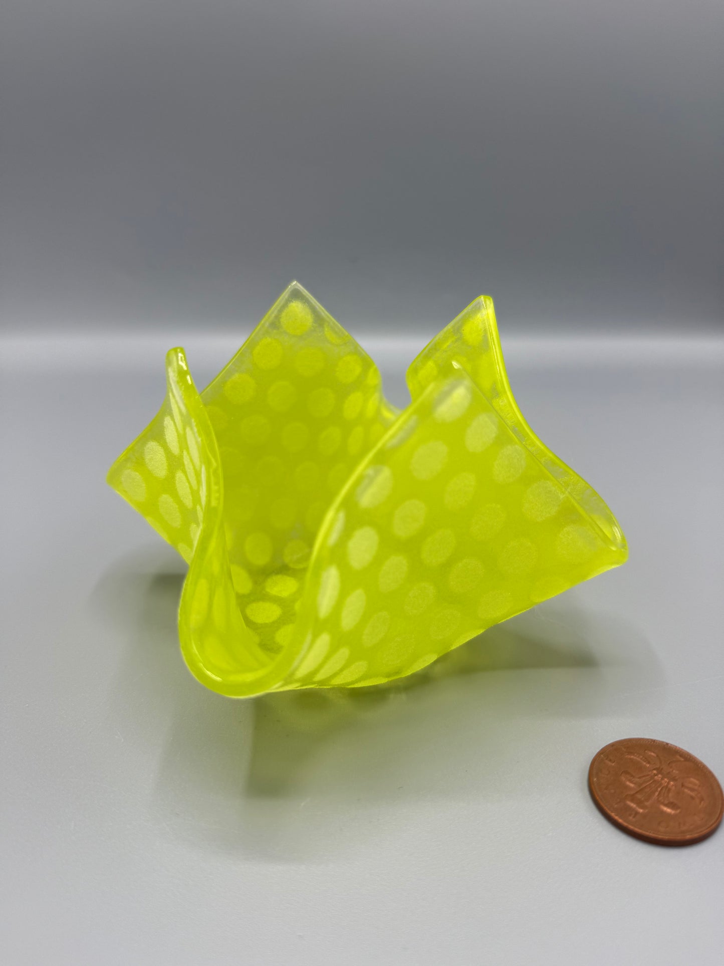 Lime Spotty Tactile Tealight Holder