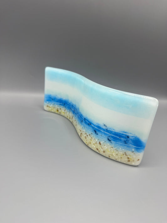 Seaside fused glass wave
