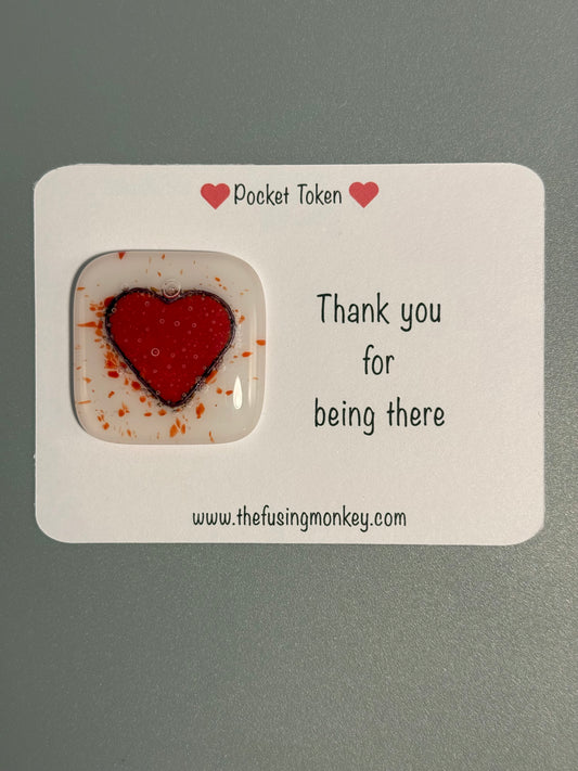 Thank you for being there glass heart token