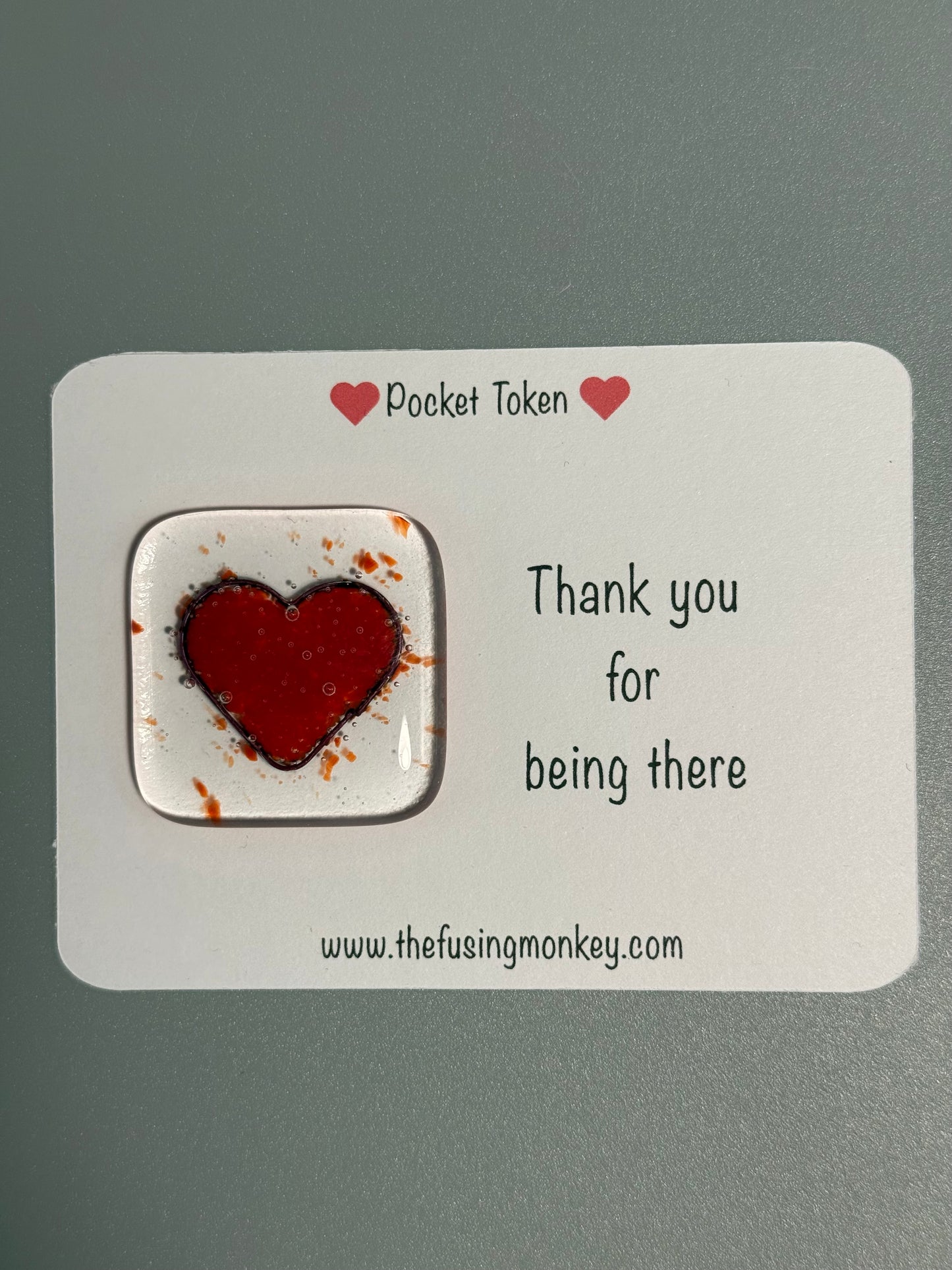 Thank you for being there glass heart token