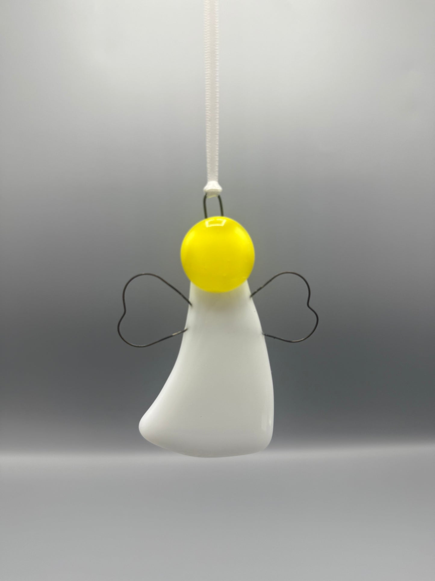 Angel hanging decoration fused glass