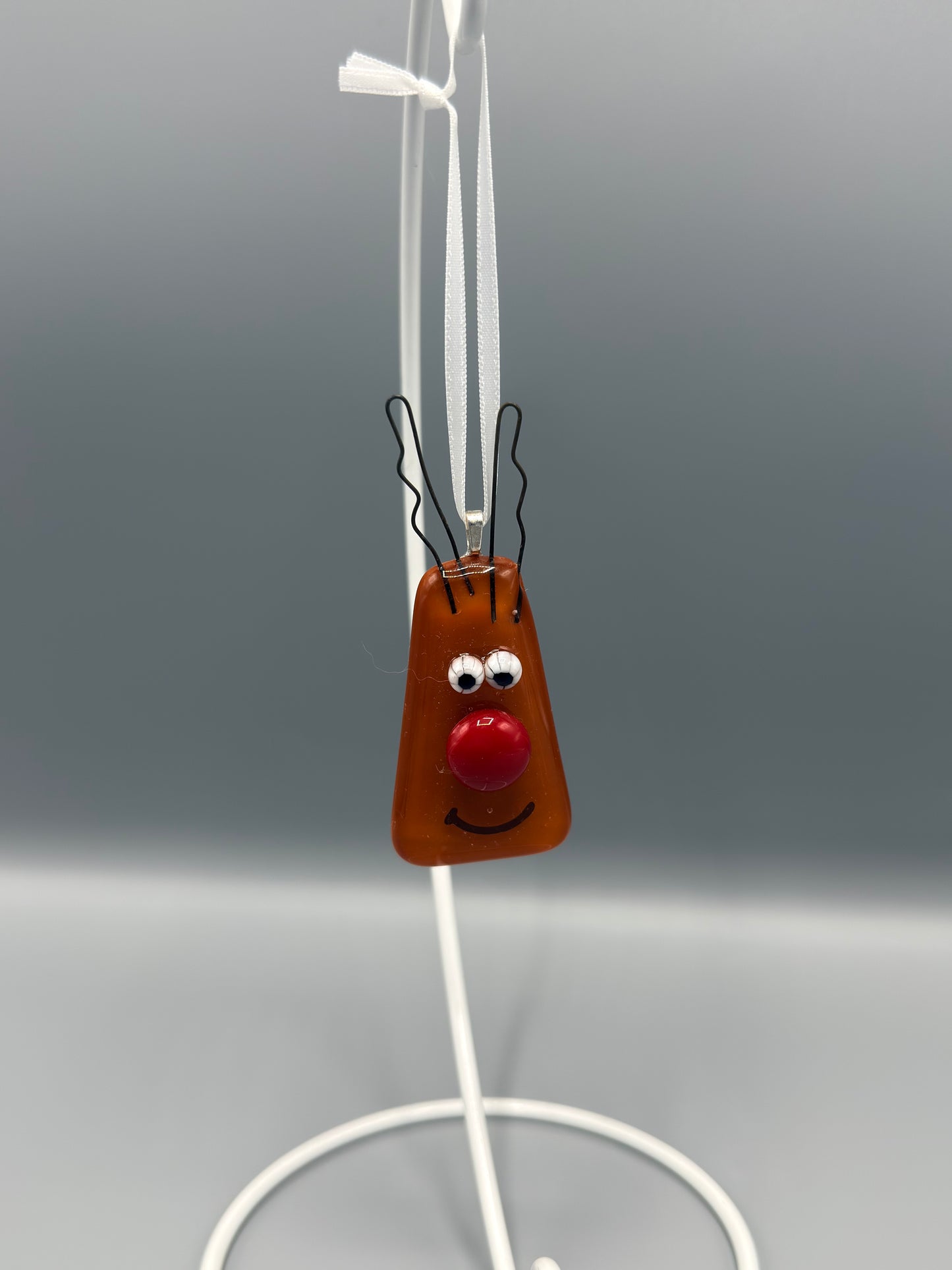 Rudolph Fused Glass Hanging decoration