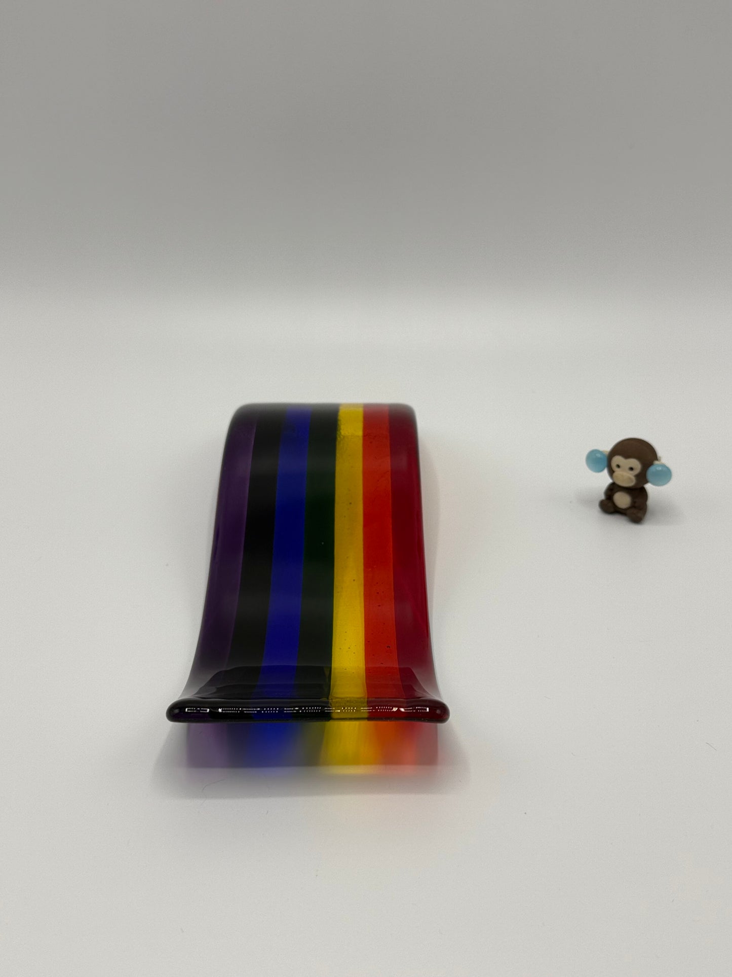 Rainbow Wave  vibrant colour dynamic energy Translucent  Fused Glass