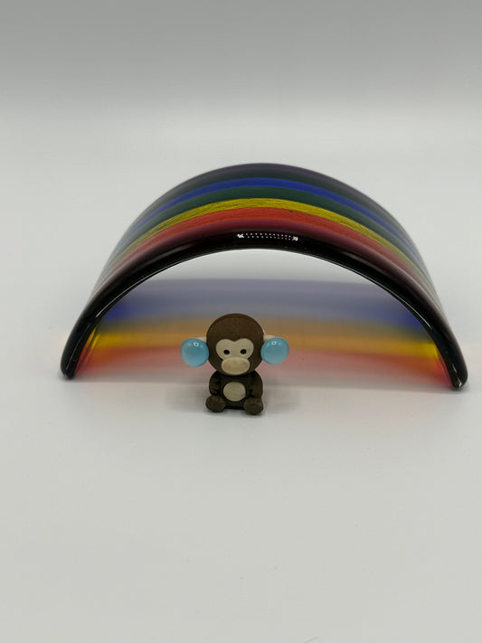 Rainbow Curve  vibrant colour dynamic energy Translucent  Fused Glass