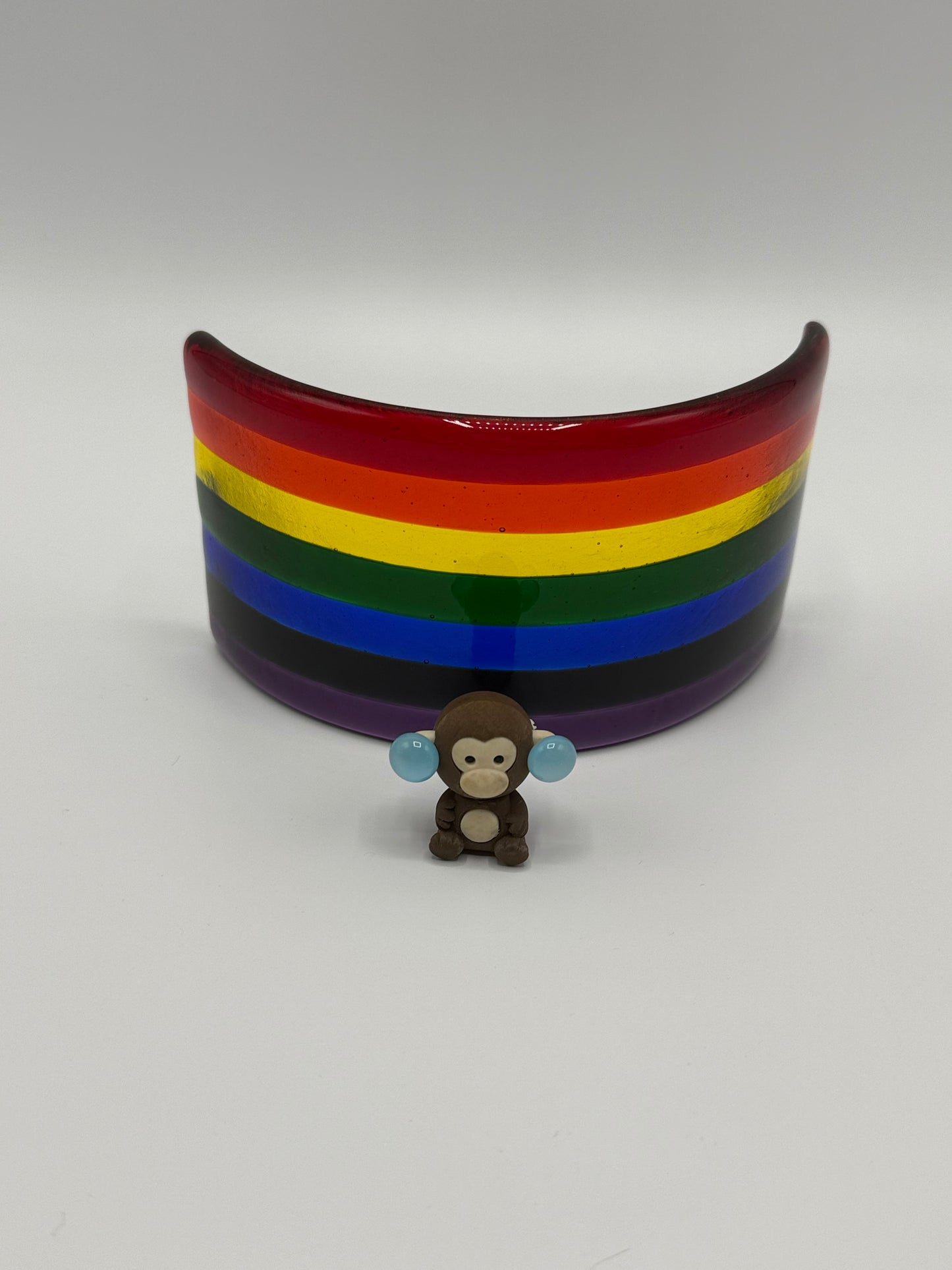 Rainbow Curve  vibrant colour dynamic energy Translucent  Fused Glass